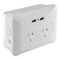 CLIP OVER WALL PLATE 2x USB AND 2x AC GPO 