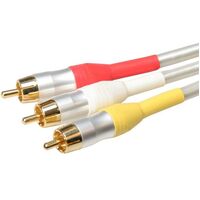 STEREO AUDIO & VIDEO LEAD - WHITE PEARL 