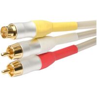 STEREO AUDIO & S-VIDEO LEAD - WHITE PEARL 