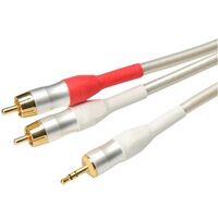 3.5mm PLUG TO RCA LEAD PREMIUM WHITE PEARL 