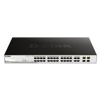 28-PORT GIGABIT WEBSMART POE SWITCH WITH 24 RJ45 AND 4 SFP PORTS. POE BUDGET 370W. 