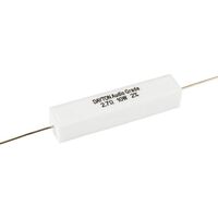 10 W Audio Grade Resistor - Dayton Audio | Value: 2.7 Ohm | Size: 48mm x 10mm x 10mm | For Zobel Networks | Fixed L-Pad Attenuator Circuits   