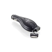 CAR CHARGER WITH USB PORT & APPLE 30 PIN 