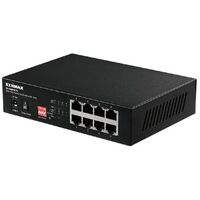 LONG RANGE 8-PORT FAST ETHERNET SWITCH WITH 4 POE+ PORTS & DIP SWITCHES 