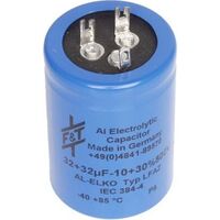 F&T Dual Value CAPACITOR | Value: 32 + 32 µF | Size: 52mm x 35mmø | 500V | For Hobby | For PCB | For TV