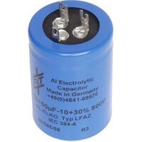 F&T Dual Value Radial Capacitor | Value: 50 + 50 µF | Size: 52mm x 35mmø | 500Vdc | For Hobby | For PCB | For TV
