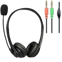 HEADSET & BOOM MIC - 2X 3.5MM PLUGS 