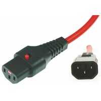 IEC-LOCK C13 TO C14 EXTENSION CORD - RED 