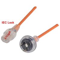 IEC-LOCK C13 CLEAR TO 10A PLUG - MEDICAL 