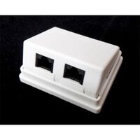 CAT5e / CAT6 SURFACE MOUNT BOX - ANGLED 