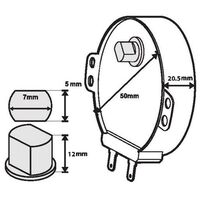 Carousel Motor Double Flat | Shaft-Height: 12mm | Speed: 2.7 Rpm | Power: 2.5W - 240Vac | For Microwave Oven  