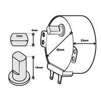 Carousel Motor Double Flat | Shaft-Height: 14mm | Speed: 2.5 Rpm | Power: 4W - 240Vac | For Microwave Oven  