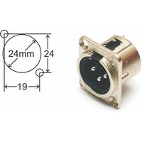 Neutrik XLR MALE CHASSIS  spare part
