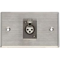 3 PIN XLR WALLPLATE - STEEL 