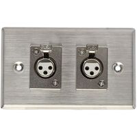 3 PIN XLR WALLPLATE - DUAL 