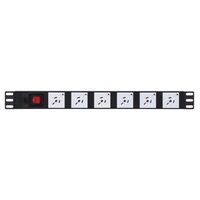 HORIZONTAL POWER RAIL - 6 WAY 10A GPO PDU - 10A GPO INPUT - GPO-LOCK™ 