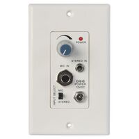 ZONE AMPLIFIER WALL PLATE WITH MICROPHONE INPUT 