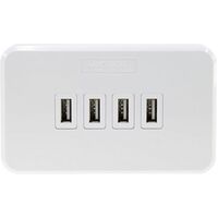 4 OUTLET USB CHARGING WALL PLATE - 3.1A 