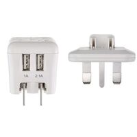 USB 2 PORT TRAVEL CHARGER 1A + 2.1A 