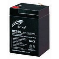 SLA Cyclic & Standby Battery Ritar | Capacity: 5.5Ah | 6V | Terminal: Spade 4.75mm | For UPS | For Emergency Lights | For Alarm System and more  