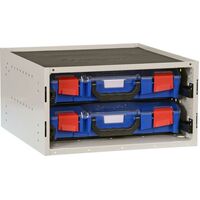STORAGETEK CABINET WITH 2 SMALL ABS CASES 
