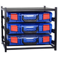 STORAGETEK FRAME WITH 3 SMALL CASES 