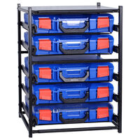 STORAGETEK FRAME WITH 5 SMALL CASES 