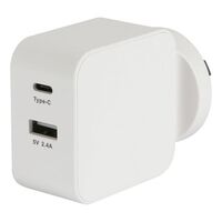27W USB / USB-C WALL CHARGER 5V 5.4A 