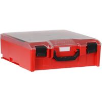 STORAGETEK LARGE ABS CASE RED - CLEAR LID 