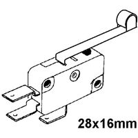 ROLLER-LEVER SWITCH 4.8mm ROLLER 28mm 