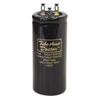RADIAL ELECTROLYTIC GOLD CAPS - TAD Capacitor | Value: 100 + 100 µF | Size: 80mm x 35mmø | 500V | For Hobby | For PCB | For TV