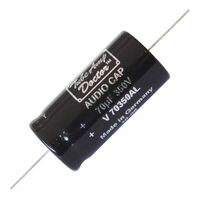 AXIAL ELECTROLYTIC Audio CAPS - TAD Capacitor | Value: 70 µF | Size: 49mm x 25mmø | 350V | For Hobby | For PCB | For TV