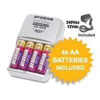 Ni-Mh Ultra Fast Battery Charger with 4x"AA" Batteries