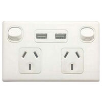 2 OUTLET GPO POWER POINT WITH DUAL USB 