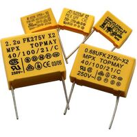Universal Metalised Polypropylene MKP-X2 | Value: 22 µF | Tolerance: %10 | Pitch: 22mm | 275Vac | For Hobby | For PCB | For TV spare part