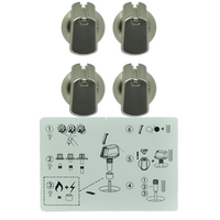 Genuine Knob Set Of 4- Universal Kit Stainless Steel Appearance, 35mm Skirt For Westinghouse Spare Part No: UK-35S4